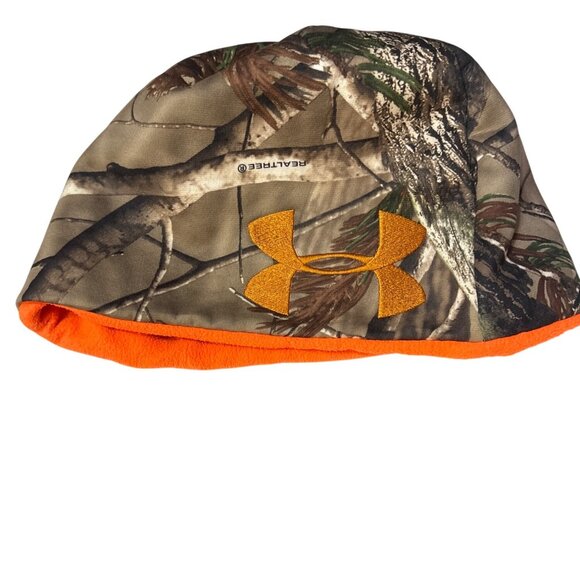 Under Armour Realtree Reversible Camo & Blaze Orange Beanie - Picture 1 of 5